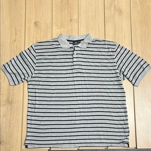 Beverly Hills Polo Club Striped Gray and Black Polo